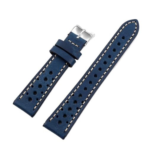 PctkeLsend 18-22MM Vintage Handgemachte Erste Schicht Rindsleder Universal Uhrenarmband(Blue,19mm) von PctkeLsend