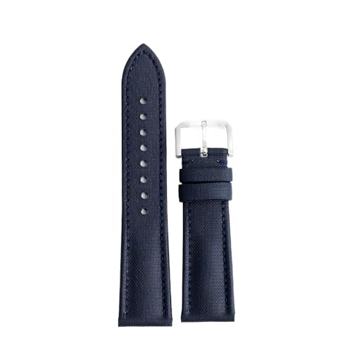 PctkeLsend 18-22mm Segeltuch Wasserdichtes Gewebe Schnellverschluss Universalarmband(Blue-blue line,18mm) von PctkeLsend
