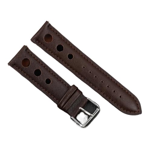 PctkeLsend 18–24 mm handgefertigtes Echtlederarmband mit Schnellverschluss, passend for die meisten Uhren mit flacher Öffnung(Coffee,22mm) von PctkeLsend