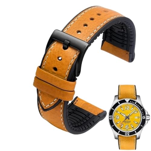 PctkeLsend 19–24 mm Grün Braun Blau Rot Herren Fluorkautschuk Universalarmband passend for jede flache Uhr(Khaki black pin,23mm) von PctkeLsend