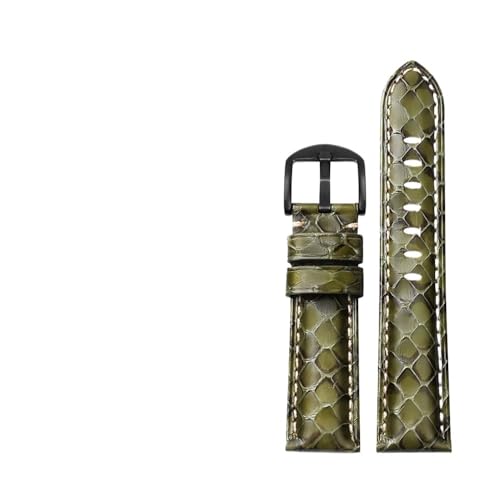 PctkeLsend 20 22 24 26MM Handgemachte Leder Camouflage Armband Fit for PAM111 441(Green Brack buckle,24mm) von PctkeLsend