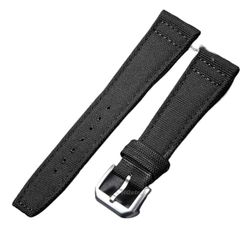 PctkeLsend 20–22 mm wasserdichtes Sportarmband aus Nylon-Canvas passend for IWC Pilot(Black,22MM_NO LOGO) von PctkeLsend