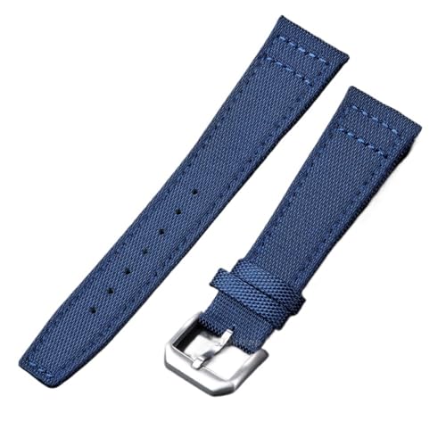 PctkeLsend 20–22 mm wasserdichtes Sportarmband aus Nylon-Canvas passend for IWC Pilot(Blue,22MM_NO LOGO) von PctkeLsend