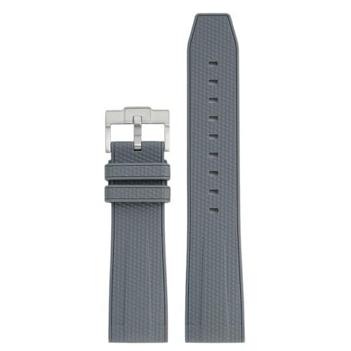 PctkeLsend 20 、 22mm Männer Frauen Edelstahl Schnalle Quick Release Wasserdichte Tauchen Flüssigkeit Silikon Armband(Grey,22mm) von PctkeLsend