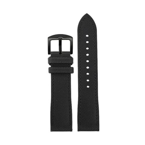 PctkeLsend 20–24 mm PVC-Silikonkautschuk, wasserdichtes und staubdichtes Uhrenarmband, passend for Longines/IWC(Black black-B pin,24mm) von PctkeLsend