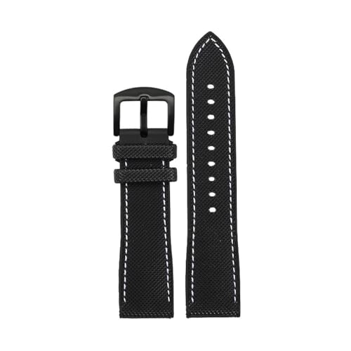 PctkeLsend 20–24 mm PVC-Silikonkautschuk, wasserdichtes und staubdichtes Uhrenarmband, passend for Longines/IWC(Black white-B pin,23mm) von PctkeLsend