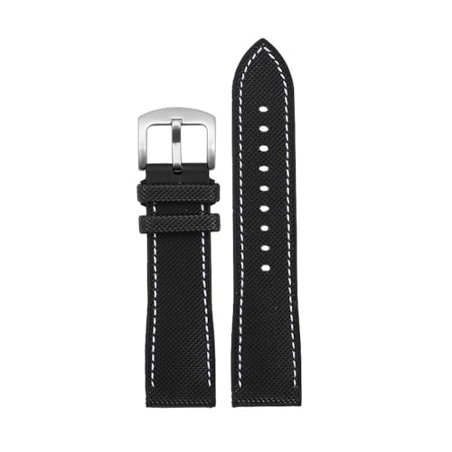 PctkeLsend 20–24 mm PVC-Silikonkautschuk, wasserdichtes und staubdichtes Uhrenarmband, passend for Longines/IWC(Black white-S pin,20mm) von PctkeLsend