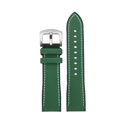 PctkeLsend 20–24 mm PVC-Silikonkautschuk, wasserdichtes und staubdichtes Uhrenarmband, passend for Longines/IWC(Green white-S pin,23mm) von PctkeLsend