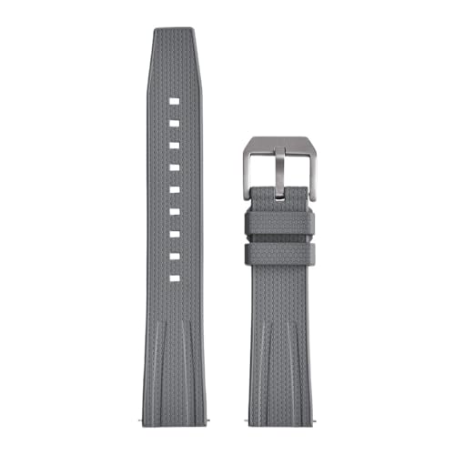 PctkeLsend 20 mm 22 mm Fluorkautschuk-Universalarmband passend for traditionelle Taucheruhren(Gray,22-20) von PctkeLsend