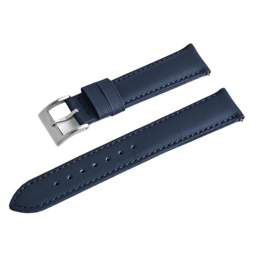 PctkeLsend 20 mm 22 mm doppelseitige Segeltuch-Schnellverschluss-wasserdichte Uhrenarmbänder(Blue-Silver Buckle,20mm) von PctkeLsend