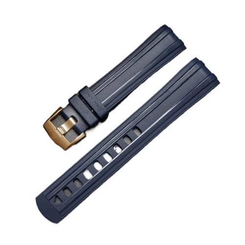 PctkeLsend 20 mm Taucharmband aus Fluorkautschuk-Silikon passend for Omega-a New Seamaste-r 300(Blue rose clasp) von PctkeLsend