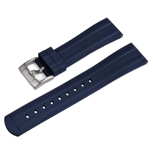 PctkeLsend 20mm 22mm Frosted Grain Gummi Locking Feature Quick Release Taucherarmband(Blue,Strap22mm-Buckle20mm) von PctkeLsend
