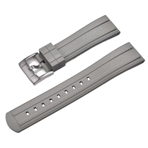 PctkeLsend 20mm 22mm Frosted Grain Gummi Locking Feature Quick Release Taucherarmband(Gray,Strap20mm-Buckle18mm) von PctkeLsend