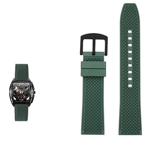 PctkeLsend 22mm wasserdichtes Fluorkautschuk-Schnellverschlussarmband for Herren, passend for CIGA(Green-black) von PctkeLsend