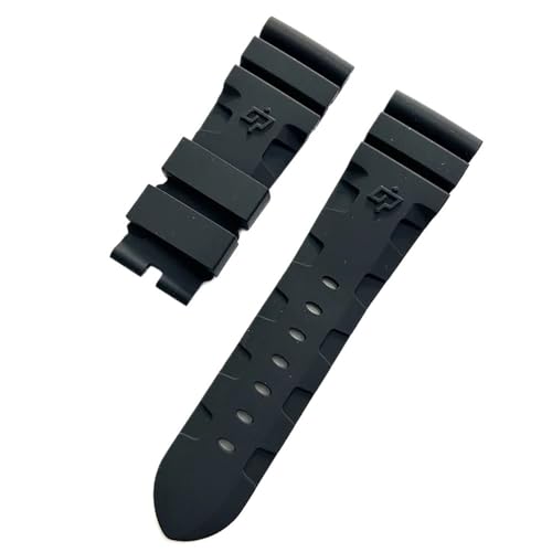 PctkeLsend 24, 26 mm Herren-Armband aus Silikonkautschukgel mit Blitzverschluss, passend for Panerai PAM 441 386(Black Lightning,24MM_BLACK BUCKLE) von PctkeLsend
