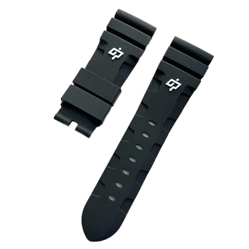 PctkeLsend 24, 26 mm Herren-Armband aus Silikonkautschukgel mit Blitzverschluss, passend for Panerai PAM 441 386(White Lightning,26MM_BLACK BUCKLE) von PctkeLsend