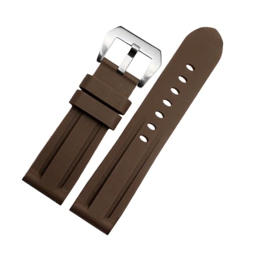 PctkeLsend 24 mm wasserdichtes Kautschukarmband, passend for Panerai PAM Fat Sea paM441/111(Brown:S) von PctkeLsend