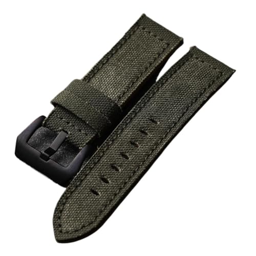 PctkeLsend 26 mm handmontiertes Lederarmband aus altem, geschliffenem Canvas, verdickt, passend for PAM111 441(C Brack clasp) von PctkeLsend
