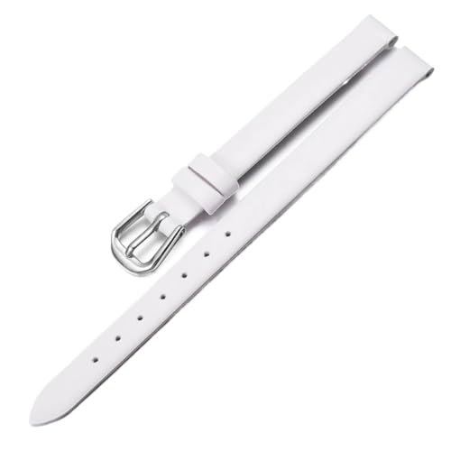 PctkeLsend 6-14mm Damen Echtes Leder mode mini kleine Armband(White silver buckle,10mm) von PctkeLsend