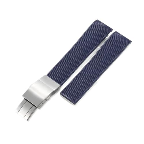 PctkeLsend Conquest Anti-Allergie-Armband passend for Longines L3.742/781/782/644/642-Serie mit Werkzeug, wasserdichtes Gummizubehör, 21 mm(Blue-Steel-Z10) von PctkeLsend