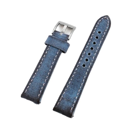 PctkeLsend Handgefertigtes Canvas-Uhrenarmband 18 20 22 24 mm Retro-Armband Herrenuhr Armband Ersatzgürtel Grau Blau Braun Grün(Blue,18MM_70-110MM) von PctkeLsend