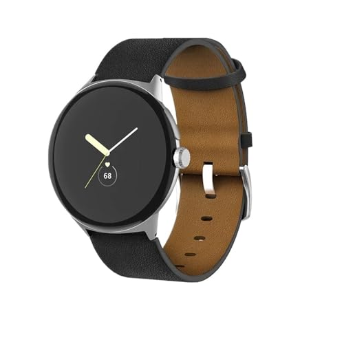 PctkeLsend Lückenloses Echtleder-Armband passend for Google Pixel Watch Herren Damen(Black) von PctkeLsend