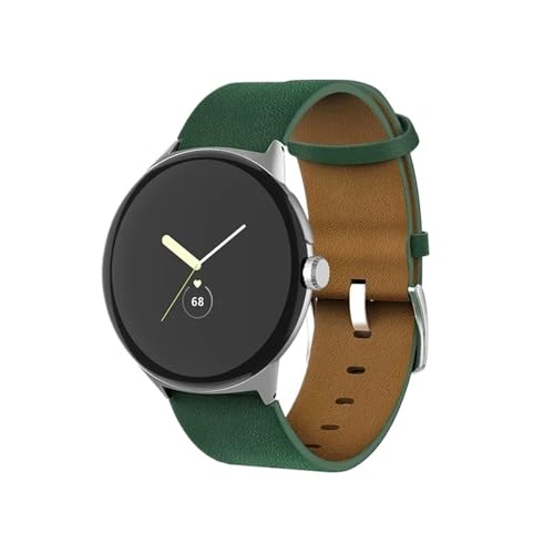 PctkeLsend Lückenloses Echtleder-Armband passend for Google Pixel Watch Herren Damen(Green) von PctkeLsend