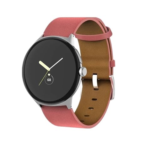 PctkeLsend Lückenloses Echtleder-Armband passend for Google Pixel Watch Herren Damen(Pink) von PctkeLsend