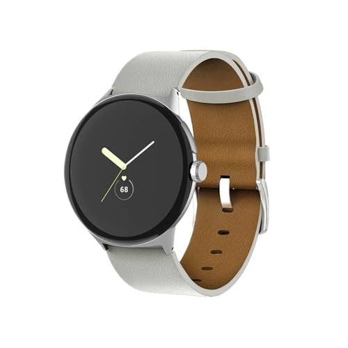 PctkeLsend Lückenloses Echtleder-Armband passend for Google Pixel Watch Herren Damen(White) von PctkeLsend