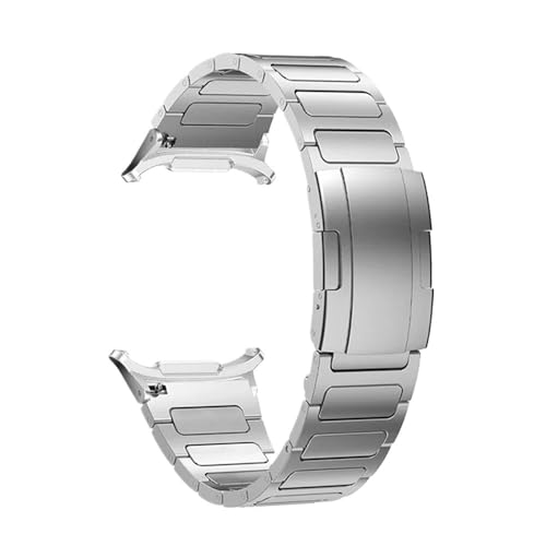 Titan-Metall-Uhrenarmband ohne Lücken mit gebogenem Ende, passend for Samsung Watch 7 Ultra 47 mm(Silver-Tool) von PctkeLsend