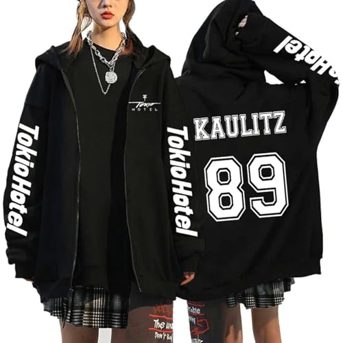 Hoodies Tokio Rock Band Hotel Cartoon Print Mode Pullover Männer Und Frauen Große Größe Reißverschluss Sweatshirt Hip Hop Jacke Y2k Schwarze Jacke XS~3XL-Black&03||xx_l von Pdaidou