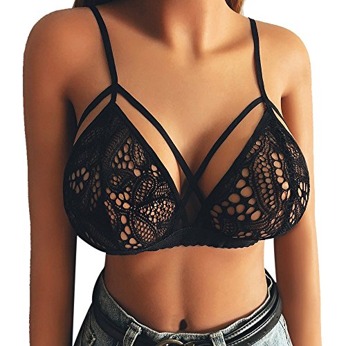 Dessous Damen Sexy Spitze BH Für Sex Push Up Dessous Unterwäsche Frauen Babydoll Crop Top Büstenhalter Bralette Große Brüste Hollow Harness BH Bustier Reizwäsche Lingerie von Pdakieyxnd