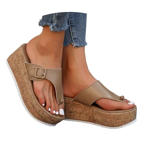 Keilabsatz Sandaletten Damen Plateau Flip Flops Zehentrenner - Espadrilles für Damen Mules Hausschuhe mit Absatz Festliche Schicke Offene Schuhe Wedges Sommerschuhe Elegant High Heels Pantoletten Keilabsatz Sandaletten Damen Plateau Flip Flops Zehentrenner - Espadrilles für Damen Mules Hausschuhe mit Absatz Festliche Schicke Offene Schuhe Wedges Sommerschuhe Elegant High Heels Pantoletten von Pdakieyxnd