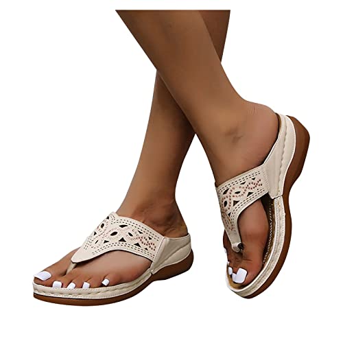 Pdakieyxnd 2024 Neu Flip-Flops - Glitzer Flipflopssandalen Leichte Lässige Zehensandalen Weite H Sandaletten Flip-Flops Strand Flach Offene Schuhe Flip Flops Frauen Schicke Slippers Zehentrenner von Pdakieyxnd