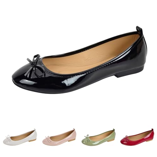 Pdakieyxnd Ballettschuhe Damen Ballerinas Flach Tanzschuhe - Klassisch Ballett Schläppchen Mit Geteilte Ledersohle Stretch-Leinwand Gymnastikschuh Für Kinder Und Erwachsene Ballettschläppchen von Pdakieyxnd