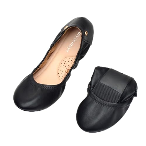 Pdakieyxnd Ballettschuhe Damen Ballerinas Flach Tanzschuhe - Mit Schleifenbesatz Geteilte Ledersohle Balettschlappen Für Kinder Und Erwachsene Gymnastikschuh Elegante Ballettschläppchen Bequeme von Pdakieyxnd