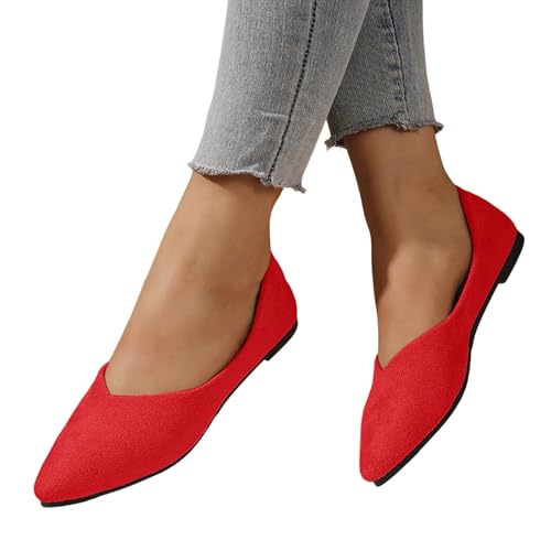 Pdakieyxnd Ballettschuhe Damen Flach Ballerinas Tanzschuhe - Mit Schleifenbesatz Für Kinder Und Erwachsene Balettschlappen Ballett Ballettschläppchen Geteilte Ledersohle Bequeme Schläppchen von Pdakieyxnd