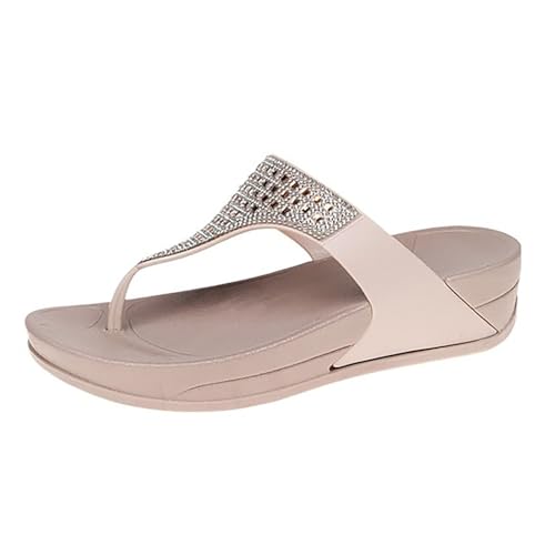 Pdakieyxnd Flip Flops Damen Elegant Flach Frauen Flipflopssandalen Sandaletten Römische Leichte Rutschfest Flip Flops Zehensandalen Sommer Bequem Elegant Flip-Flops Zehentrenner von Pdakieyxnd