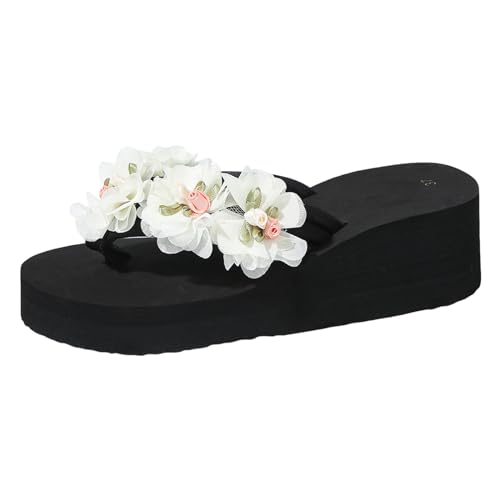 Pdakieyxnd Flip Flops Damen Elegant Sommer Flach Flip-Flops Zehentrenner Leichte Römische Frauen Flip Flops Zehensandalen Rutschfest Elegant Bequem Sandaletten Flipflopssandalen von Pdakieyxnd