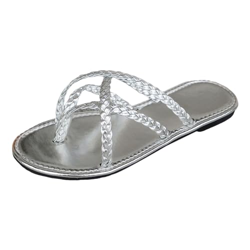 Pdakieyxnd Orthopädische Zehentrenner Damen Frauen Rutschfest Flip Flops Flip-Flops Bequem Open Toe Elegant Zehentrenner Zehensandalen Sommer Leichte Flach Sandaletten Flipflopssandalen von Pdakieyxnd