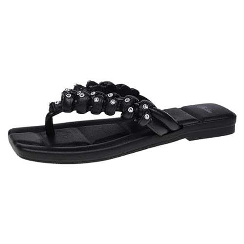 Pdakieyxnd Orthopädische Zehentrenner Damen Frauen Sommer Sommerschuhe Flip Flops Rutschfest Open Toe Flach Zehentrenner Flipflopssandalen Leichte Bequem Elegant Zehensandalen Flip-Flops von Pdakieyxnd