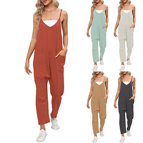 Pdakieyxnd Rheinwing Overall Sommer Langes/Kurzes Trägerhose Romper Latzhose Mit Große Taschen Baggy Freizeitanzug Overall Breites Bein Beiläufig Jumper Arbeitshose Overalls von Pdakieyxnd