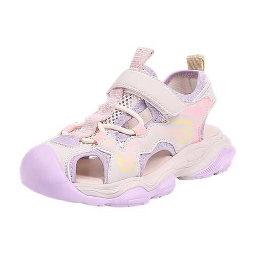 Pdakieyxnd Sandalen Kinder Mit Drehknopf Geschlossene Sneaker - Sommer Badesandalen Outdoor Trekking Schuhe Wandersandale Weite Kinderschuhe Junge Trekkingsandalen (Rosa,33 EU) von Pdakieyxnd