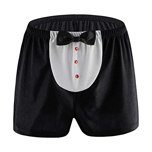 Pdakieyxnd Unterwäsche Herren Sexy, Verführerischem Reizvoll Sexy Shorts BDSM Eisseide Bunt Geschenk Unterhose Boxershorts Mini Witzige Männer Unterwäsche Unterhosen(#01 Black,L) von Pdakieyxnd