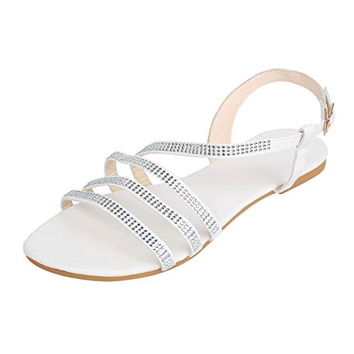 Strandschuhe Damen Peep Toe mit Schnalle Badeschuhe Zehentrenner Wedge Vintage Pantoletten Sandaletten Strass Kreuzgurt Plateau Badelatschen Slippers Strass Glitzer von Pdakieyxnd