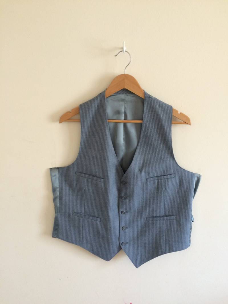 Vintage Weste Mit Streifen Und Satinrücken von PdvilleVintage