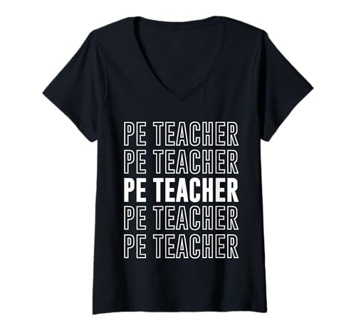 Damen Haustierlehrer T-Shirt mit V-Ausschnitt von Pe Teacher Apparel