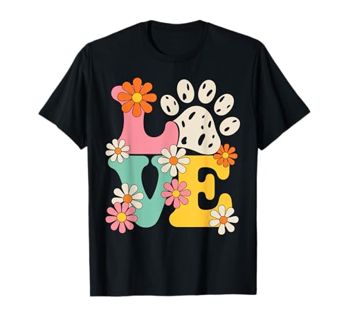 Groovy Paw Love Katzenliebhaber Haustierbesitzer für Friedenstag Männer Frauen T-Shirt Groovy Paw Love Katzenliebhaber Haustierbesitzer für Friedenstag Männer Frauen T-Shirt von Peace Love Cats Peace Day Cats Lover