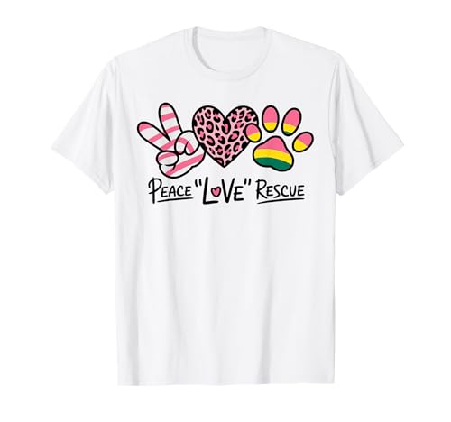 Tierrettungsgeschenke Männer Frauen Kinder Frieden Liebe Adopt Katze T-Shirt von Peace Love Cats Peace Day Cats Lover