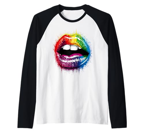 Love is Love Damen Rainbow Lips LGBTQ Pride Love Rainbow Raglan Love is Love Damen Rainbow Lips LGBTQ Pride Love Rainbow Raglan von Peace Love Colorful Creations